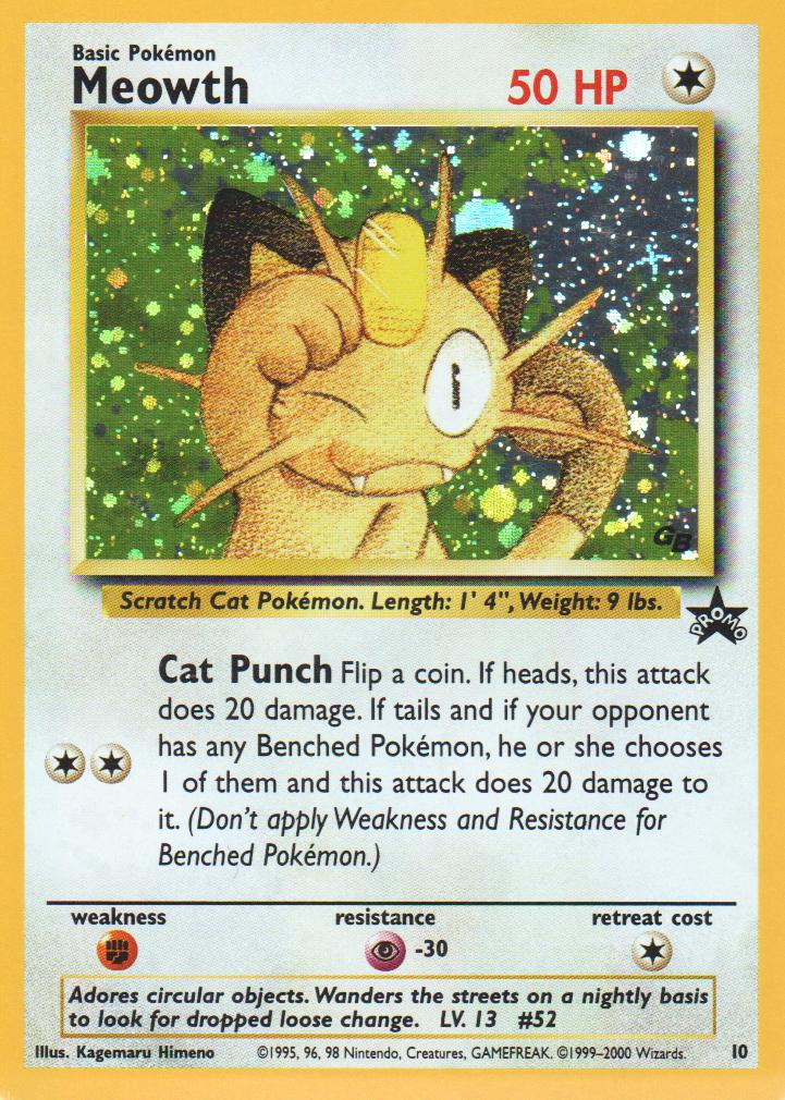 Meowth - 10 - Cosmos Holo PROMO Game Boy